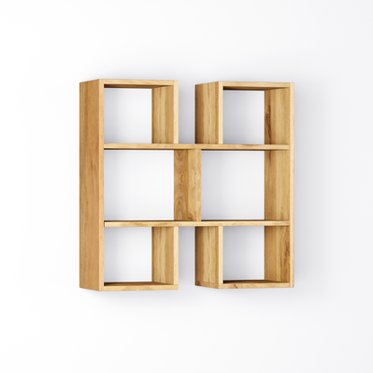 Bookshelf Alphabet "H" In Mango Wood Natural Polish Shade For  Books & Decor