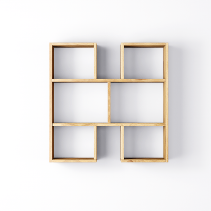 Bookshelf Alphabet "H" In Mango Wood Natural Polish Shade For  Books & Decor