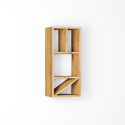 Bookshelf Alphabet "I" In Solid Mango Wood Natural Polish Shade For Books & Décor