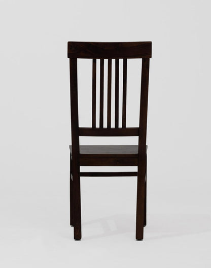 Solid Wood Dining Chair In Dark Walnut Finish