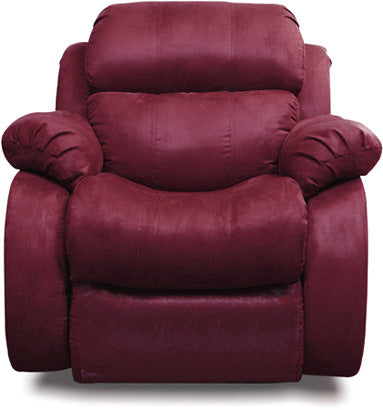 Kiara - Suede Leatherette Manual Push Back Recliner - Maroon