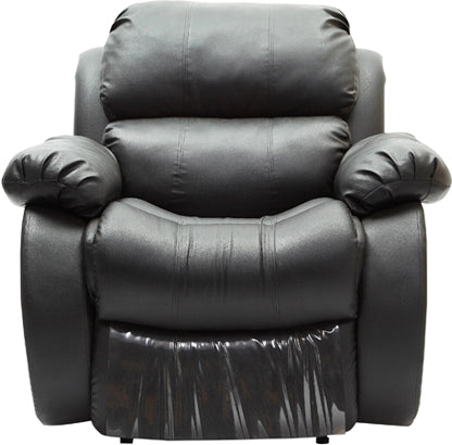 Adorn - Manual Push Back Leatherette Recliner- Black