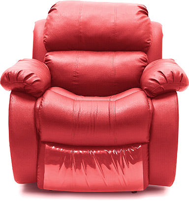 Eha - Manual Push Back Leatherette Recliner - Red