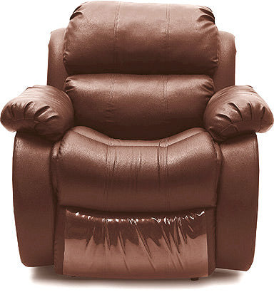 Garth - Suede Leatherette Manual Push Back Recliner - Brown