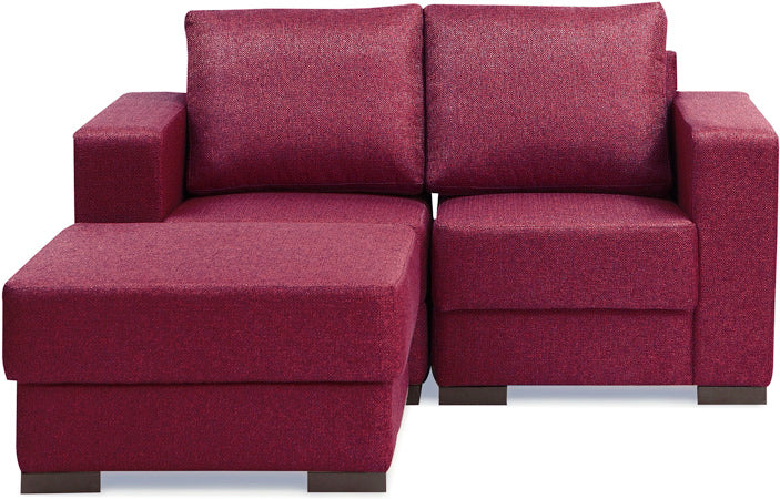 Estilo - Cranberry Maroon Fabric Modular Sofa (1LH-1RH-1P)