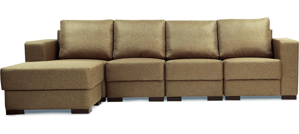 Estilo - Light Brown Fabric Modular Sofa 1LH-1RH-2C-1P