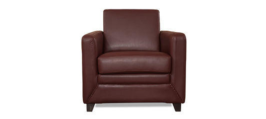 Symphony - Wine Red Leatherite Sofa (1 - Seater)