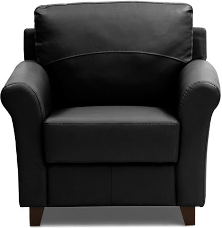 Harmony - Tarmac Black Leatherite Sofa 1 - Seater