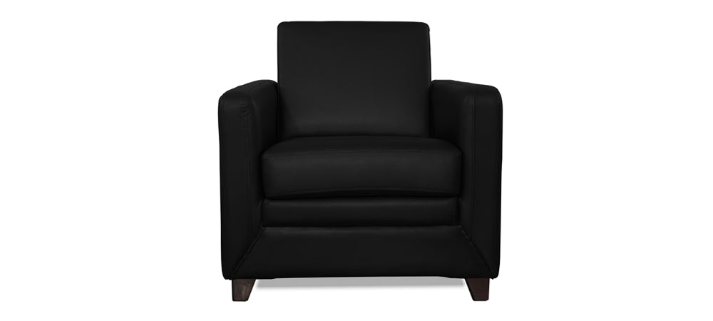 Symphony - Tarmac Black Leatherite Sofa (1 - Seater)