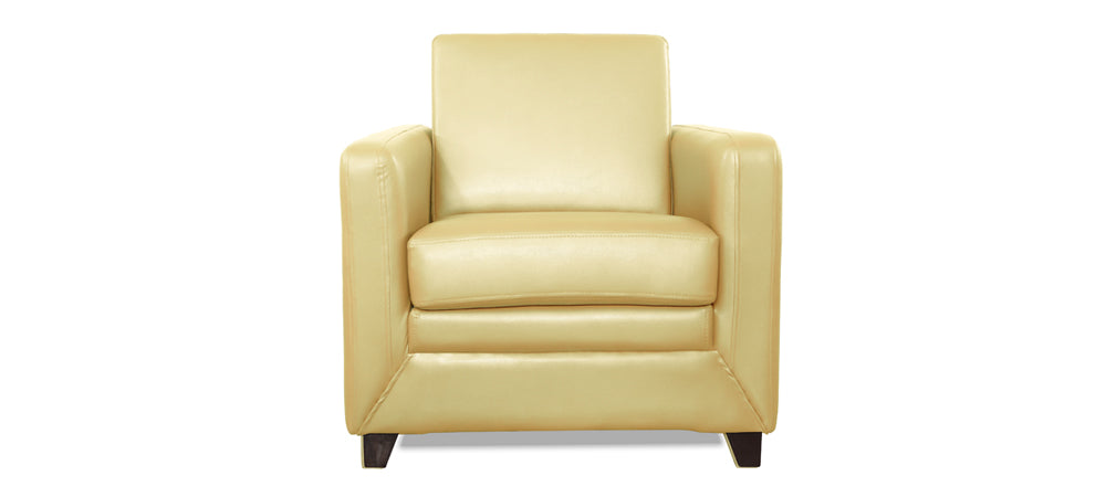 Symphony - Brunette Ivory Leatherite Sofa (1 - Seater)