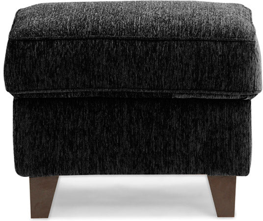 Crescent Fabric Upholstered Pouf - Black