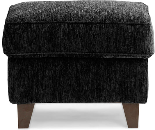 Crescent Fabric Upholstered Pouf - Black