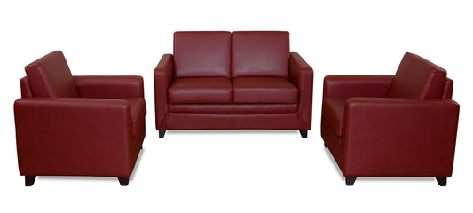 Symphony - Garnet Cherry Leatherite Sofa (2-1-1 Sofa Combo)