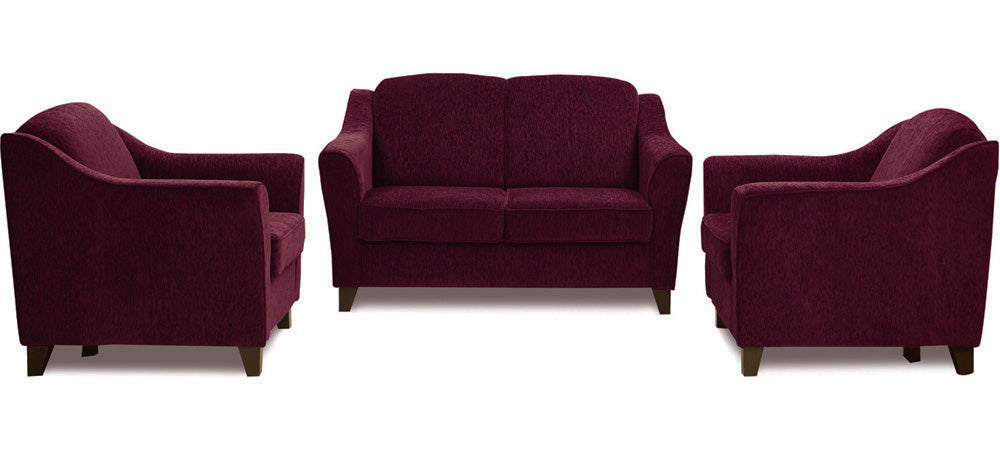 Crescent - Dark Berry Fabric Sofa 1 - Seater