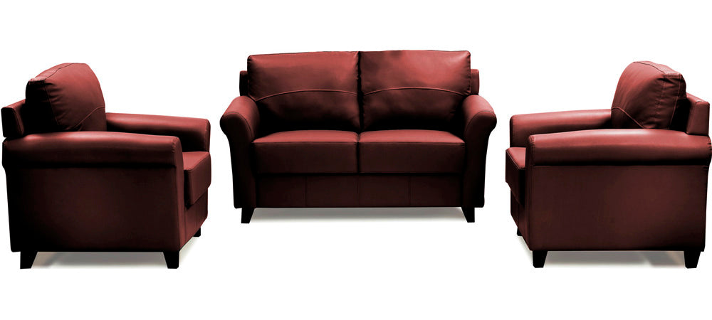 Harmony - Garnet Cherry Leatherite Sofa (2-1-1 Sofa Combo)