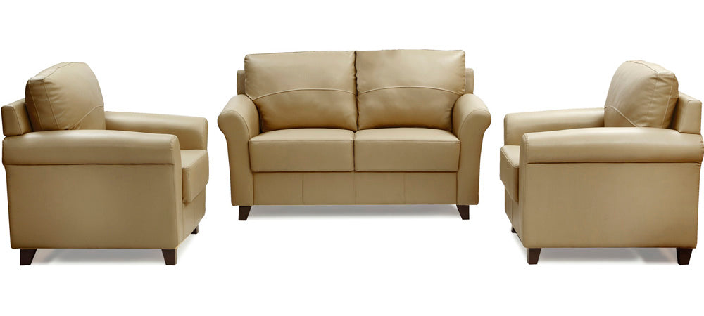 Harmony - Camel Cord Leatherite Sofa 2-1-1