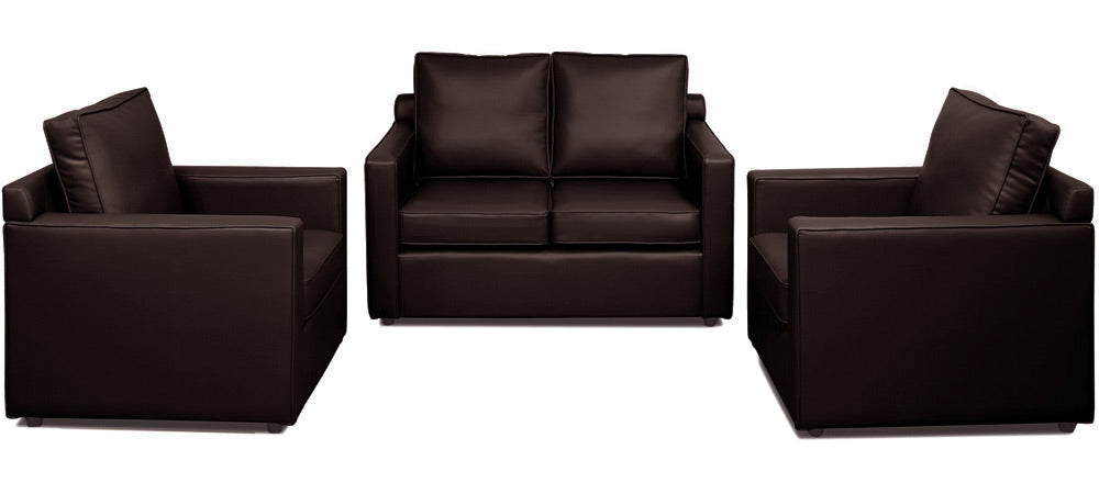 Synergy - Wine Red Leatherite Sofa (2-1-1 Sofa Combo)