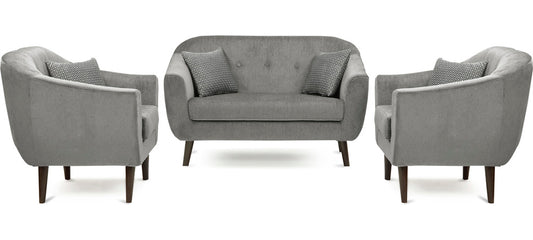 Iris - Chestnut Fabric Sofa (2+1+1) - Grey