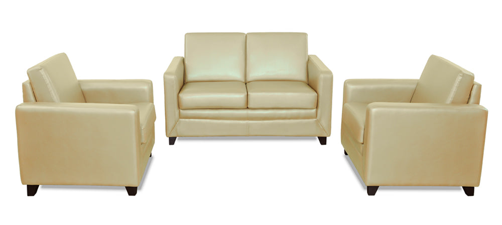 Symphony - Camel Cord Leatherite 2-1-1 Sofa Combo