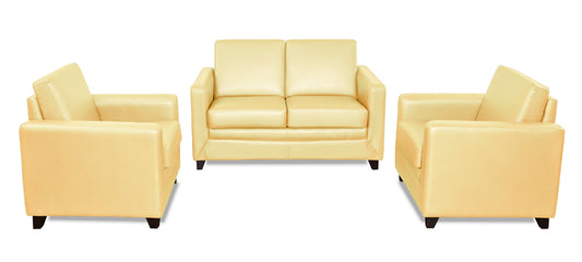 Symphony - Ivory Leatherite 2-1-1 Sofa Combo