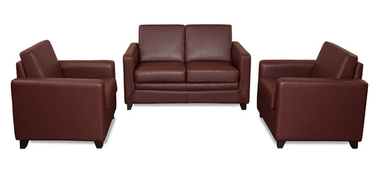 Symphony - Wine Red Leatherite Sofa (2-1-1 Sofa Combo)