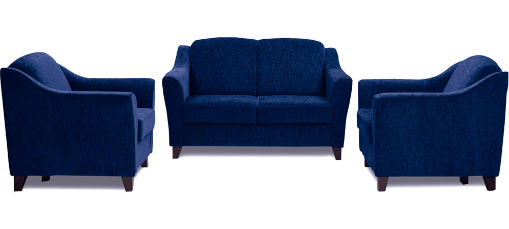 Cresecent - Midnight Blue Fabric Sofa (2-1-1 Sofa Combo)