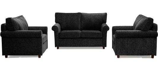 Muse - Carbon Black Fabric Sofa (2-1-1 Sofa Combo)