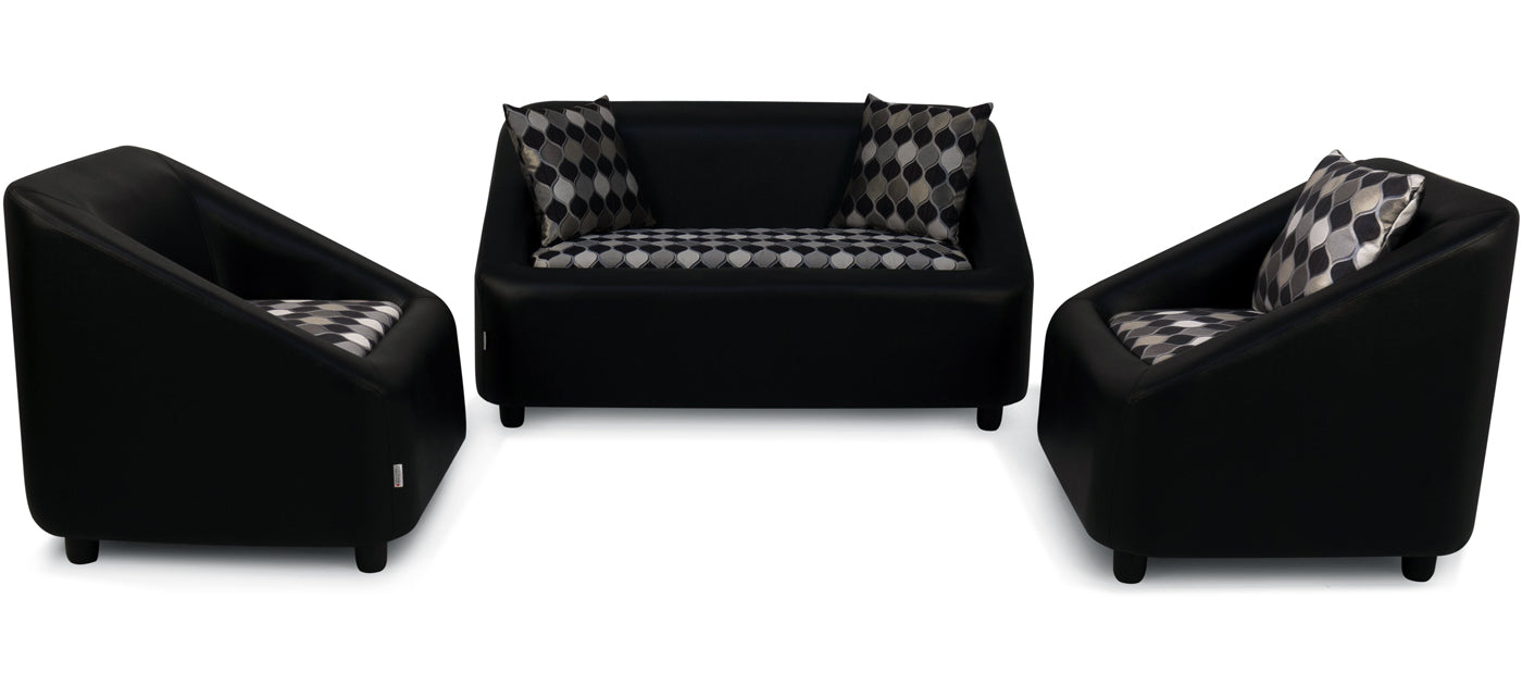 Abner - Fabric Sofa Combo (2+1+1) - Black