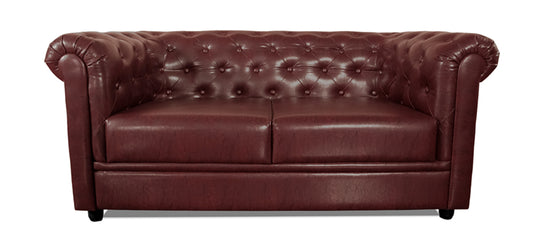 Royale - Garnet Cherry Leatherite Sofa 2 - Seater