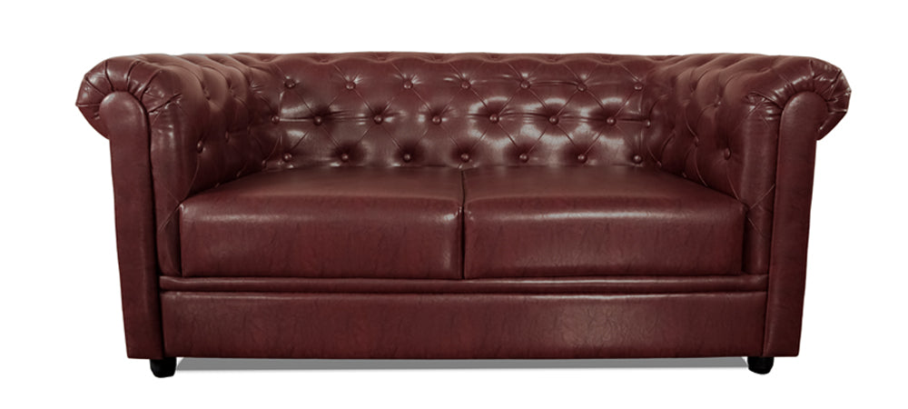 Royale - Garnet Cherry Leatherite Sofa (2 - Seater)