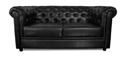 Royale - Tarmac Black Leatherite Sofa (2 - Seater)