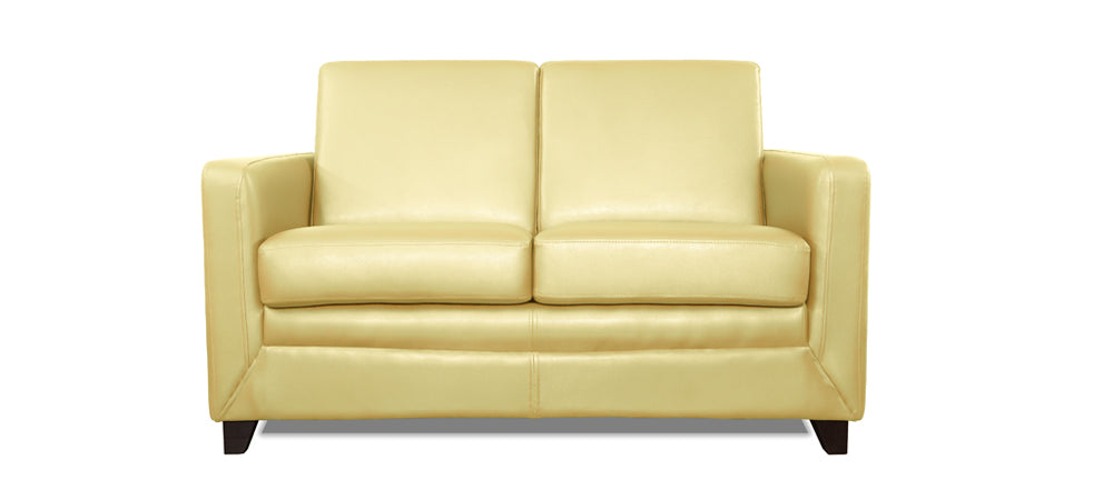 Symphony - Brunette Ivory Leatherite Sofa (2 - Seater)