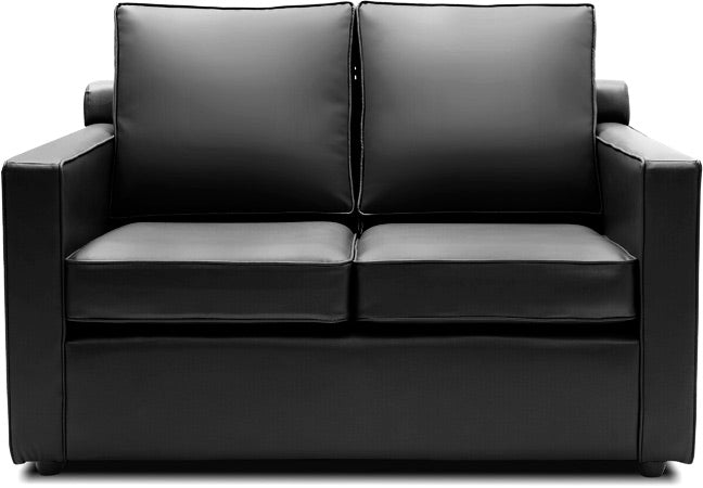 Synergy - Tarmac Black Leatherite Sofa (2 - Seater)