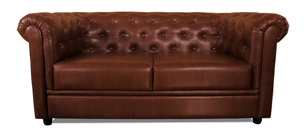 Royale - Wine Red Leatherite Sofa (2 - Seater)