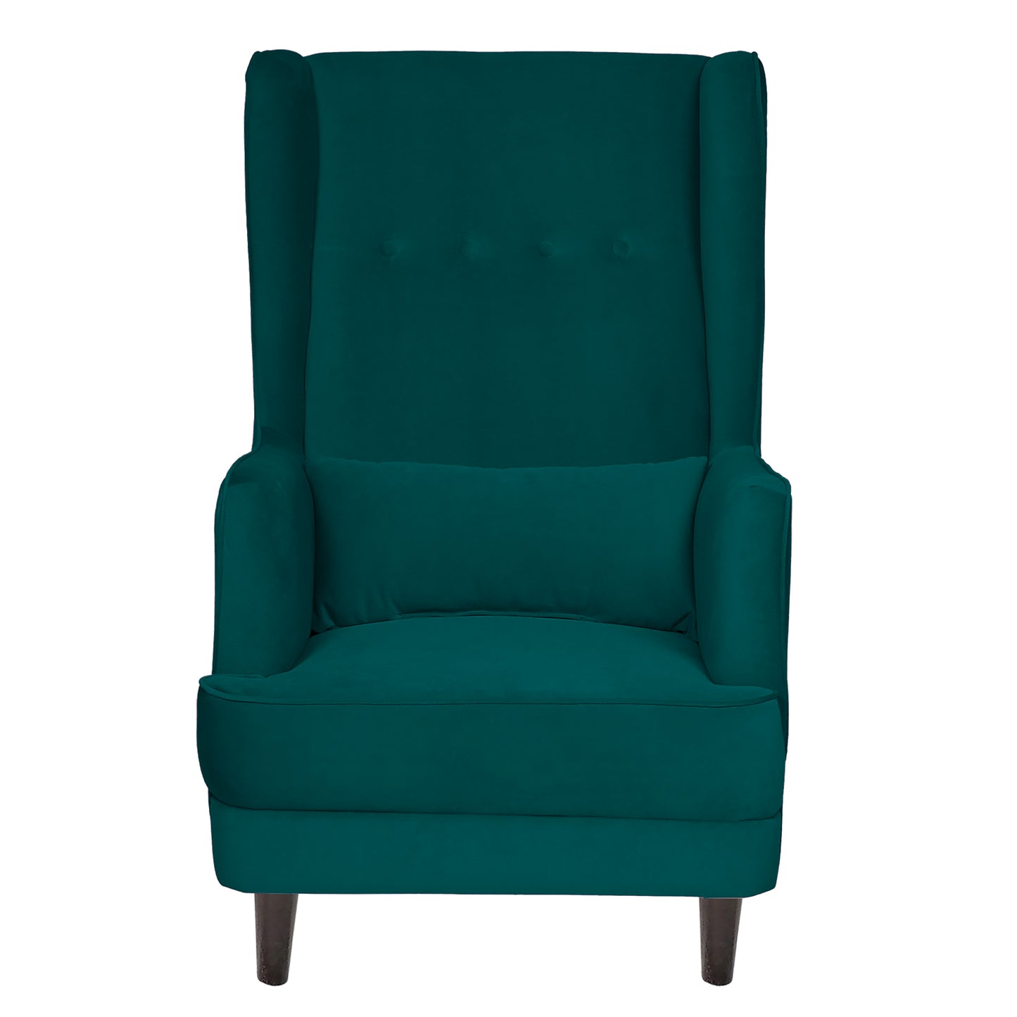 Mabel Tufted Wing Chair Solid Wood Living Room Chair- Green