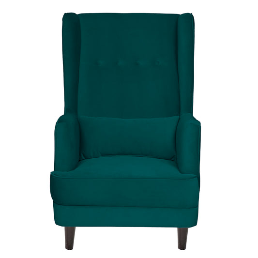 Mabel Tufted Wing Chair Solid Wood Living Room Chair- Green