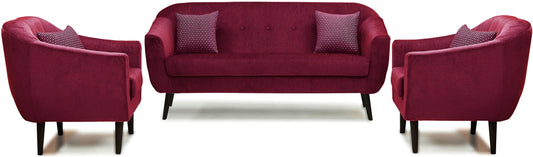 Iris - Chestnut Fabric Sofa 3-1-1 Sofa Set - Maroon