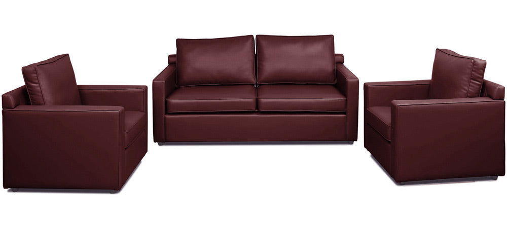 Synergy - Garnet Cherry Leatherite Sofa (3-1-1 Sofa Combo)