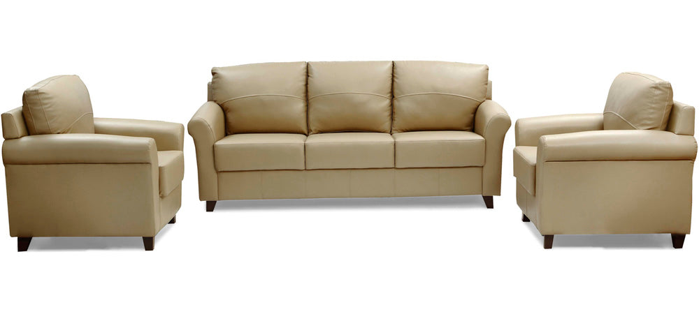 Harmony - Camel Cord Leatherite Sofa Set 3-1-1