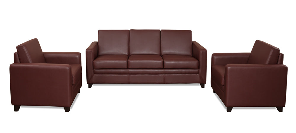 Symphony - Wine Red Leatherite Sofa (3-1-1 Sofa Combo)