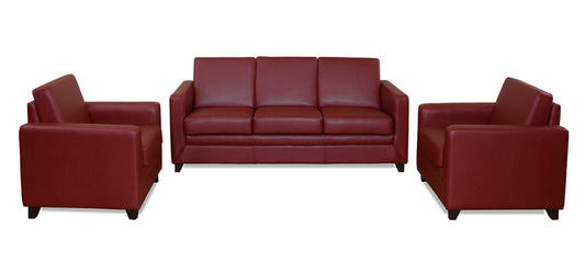 Symphony - Garnet Cherry Leatherite Sofa (3-1-1 Sofa Combo)