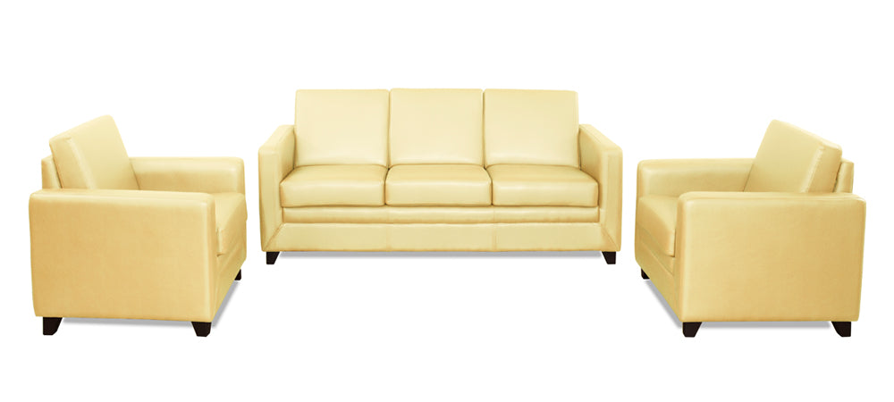 Symphony - Brunette Ivory Leatherite Sofa (3-1-1 Sofa Combo)