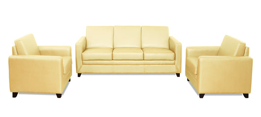 Symphony - Brunette Ivory Leatherite Sofa (3-1-1 Sofa Combo)