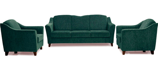 Crescent Fabric Sofa 3-1-1 Sofa Set - Green