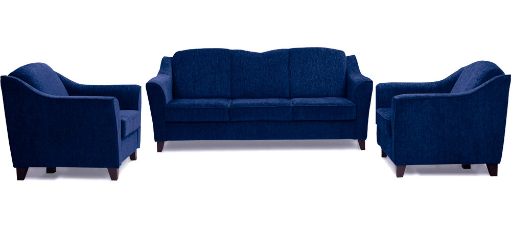 Cresecent - Midnight Blue Fabric Sofa (3-1-1 Sofa Combo)