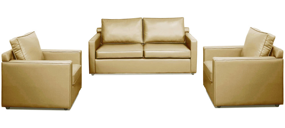 Synergy - Camel Cord Leatherite 3-1-1 Sofa Combo