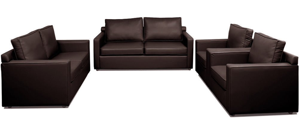 Synergy - Wine Red Leatherite Sofa (3-2-1-1 Sofa Combo)