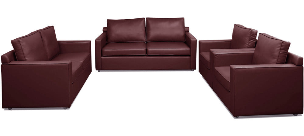 Synergy - Garnet Cherry Leatherite 3-2-1-1 Sofa Combo