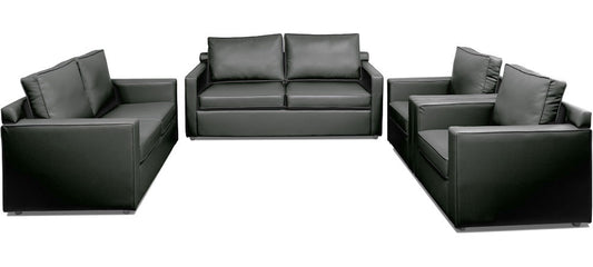 Synergy - Misty Grey Leatherite Sofa (3-2-1-1 Sofa Combo)