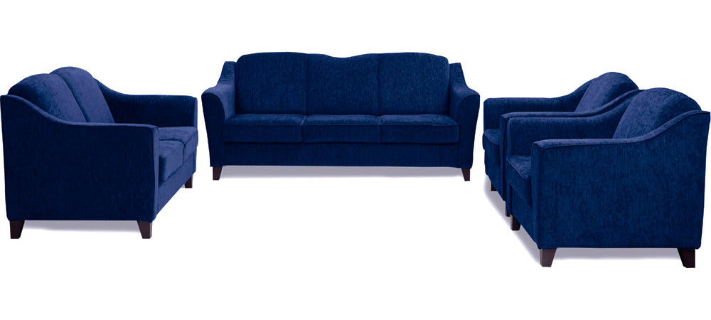 Cresecent - Midnight Blue Fabric Sofa (3-2-1-1 Sofa Combo)